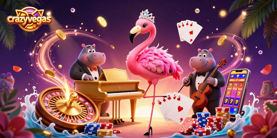 Experience the thrill of casino fun with crazyvegas as a vibrant 3D scene comes to life.