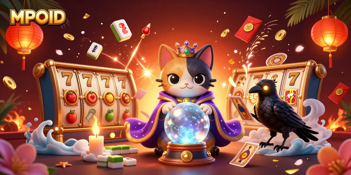 Experience the excitement of MPOID with vibrant slot games around a mystic scene.