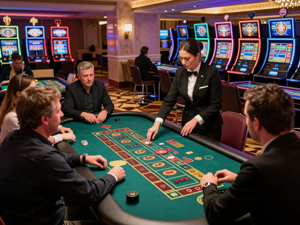 Players placing bets at a roulette table in the vibrant atmosphere of 188bet casino, showcasing excitement and strategy.