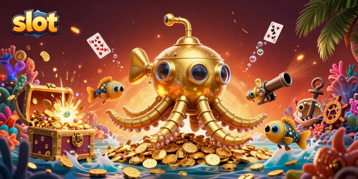 Slot gacor yang menyelam di lautan koin emas dalam ilustrasi animasi 3D yang menakjubkan.