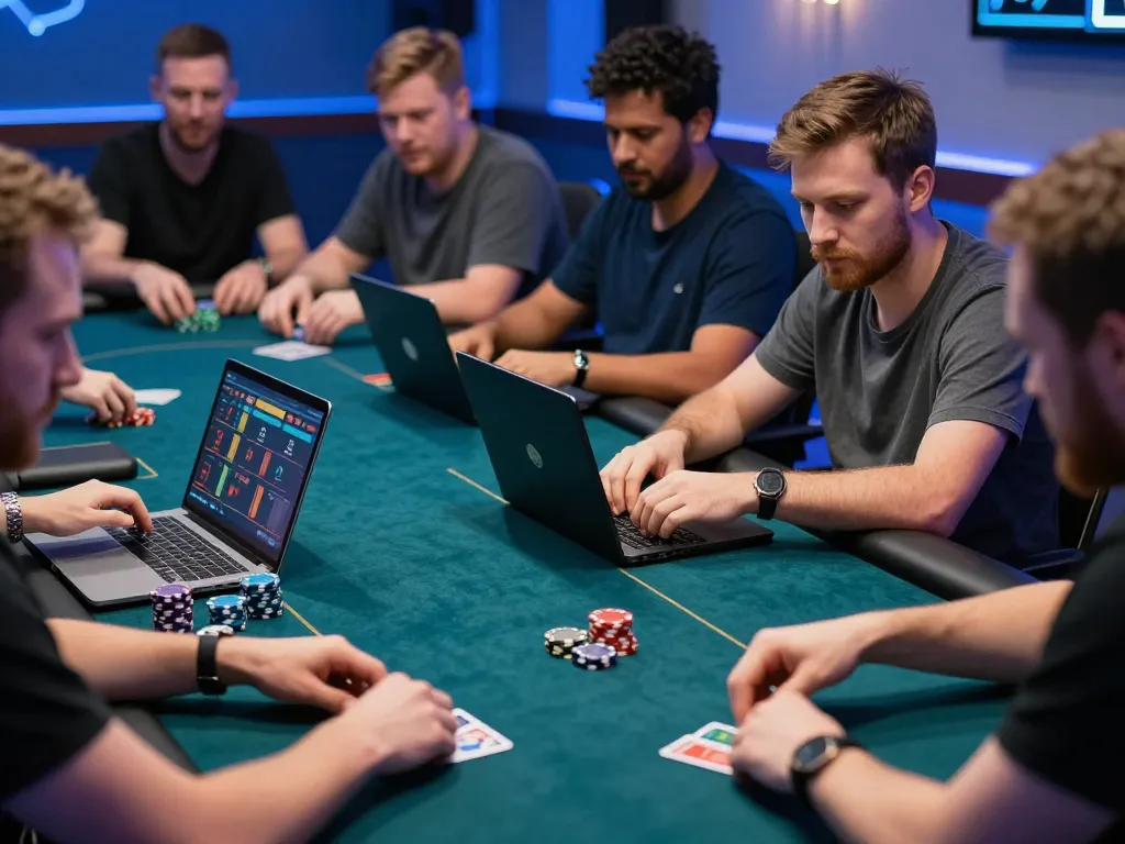 Players enjoy an immersive poker experience at luck8 online casino, showcasing excitement and strategy.