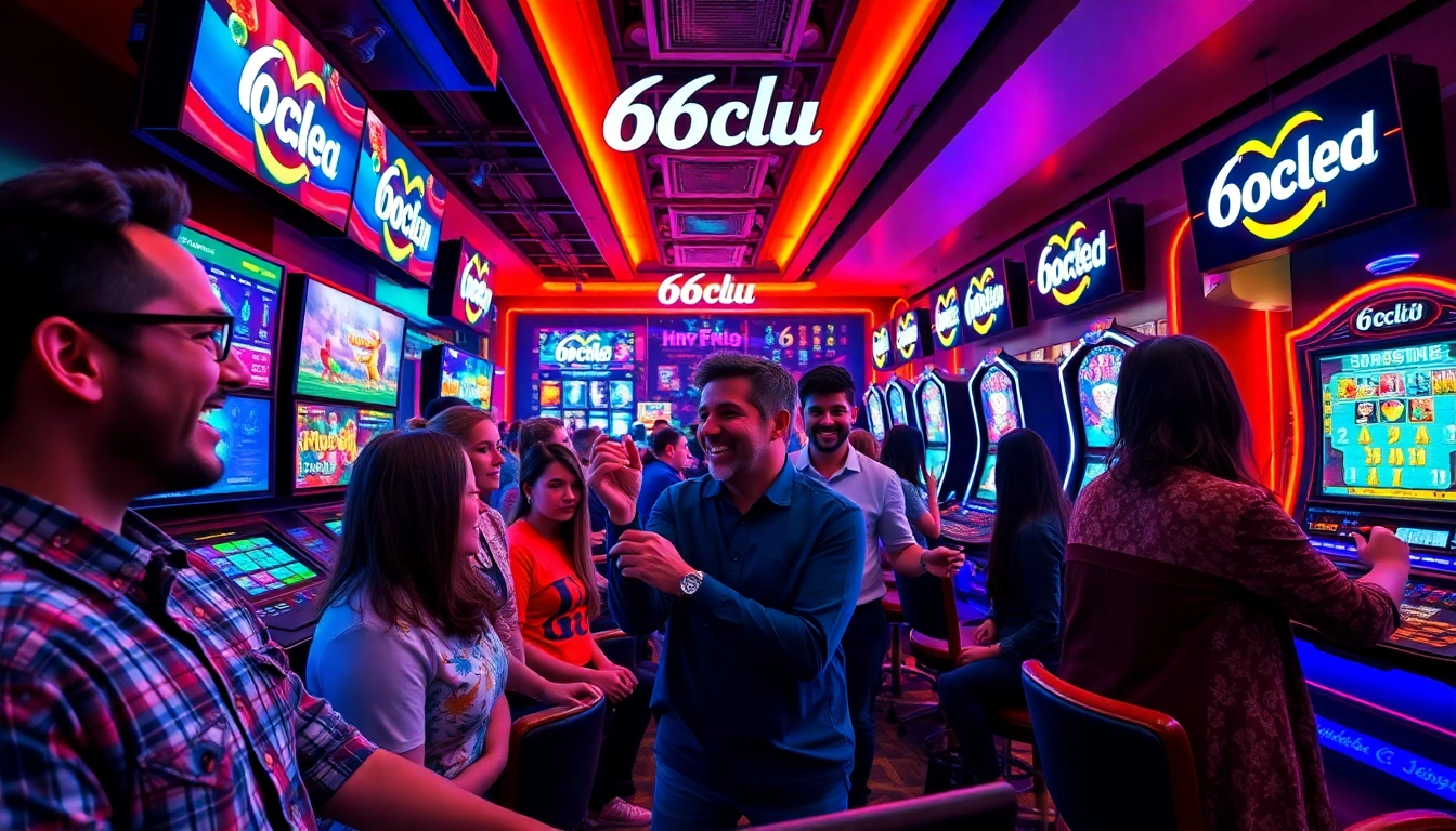 Exciting gaming atmosphere at 66club showcasing diverse players enjoying sports betting and live casino games.