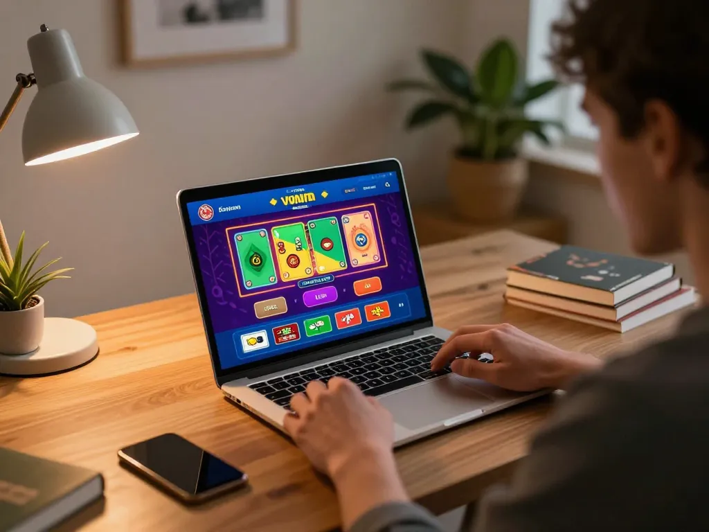 Player engaging in live dealer game on laptop showcasing gi88 gaming options at home