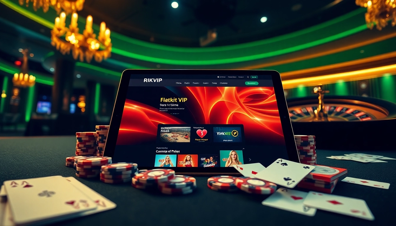 Players engaging with exciting games on RIKVIP's dynamic online interface while enjoying a vibrant casino atmosphere.