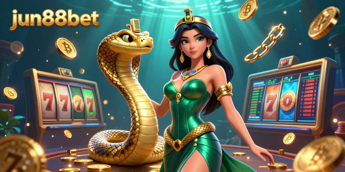 Experience exciting gaming at jun88bet with stunning visuals of slot games and crypto elements.