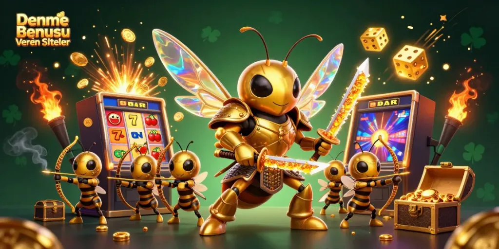 Experience thrilling gameplay with Deneme Bonusu Veren Siteler in this vibrant 3D casino scene.