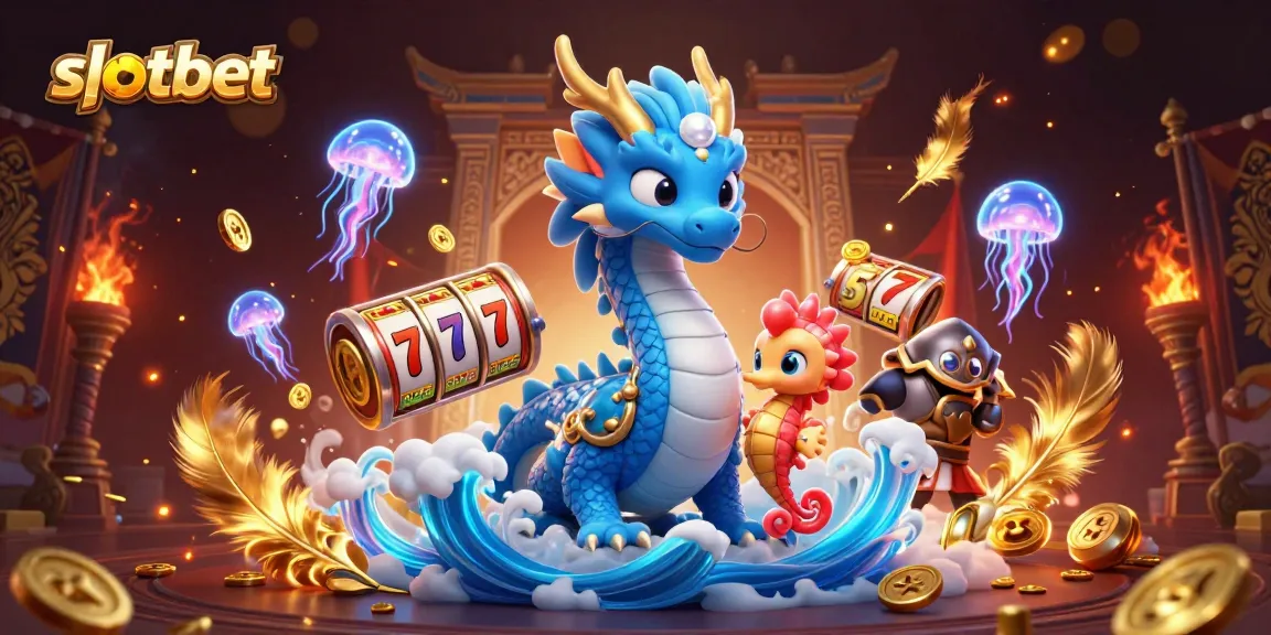 Experience the thrill of slotbet with vibrant 3D characters amidst dynamic casino elements and exciting games.