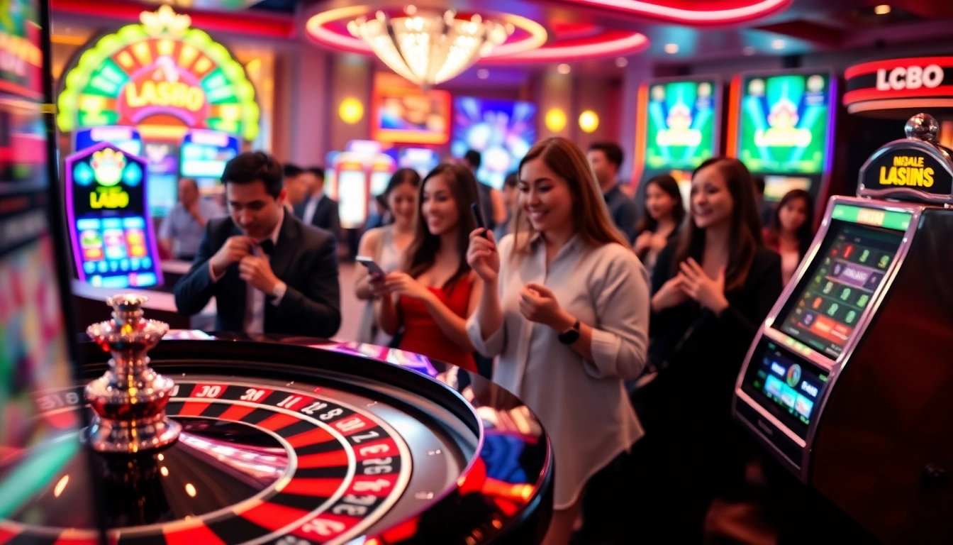 Experience thrilling online gambling at lc88 with vibrant casino visuals and engaging game elements.