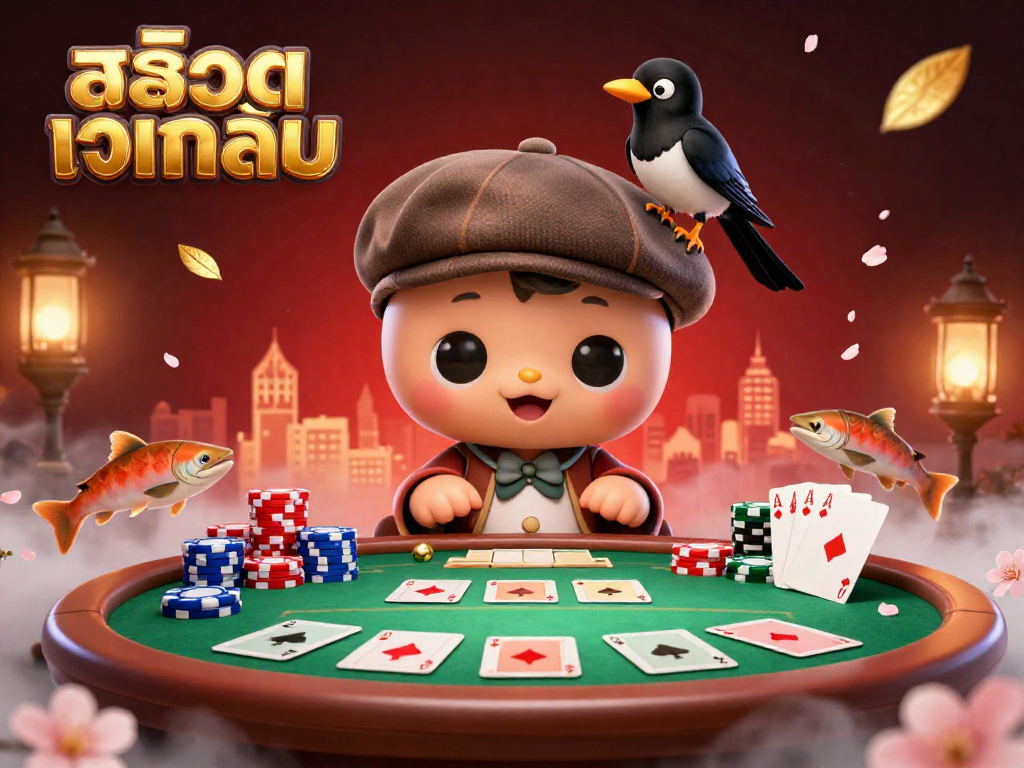 Spin the reels at สล็อตเว็บตรง with the charming Nessie and friends amidst vibrant casino elements.