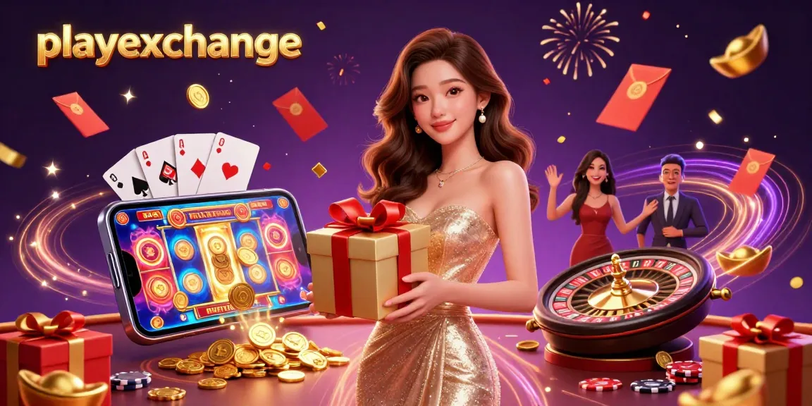 Win big with playexchange as you enjoy a vibrant casino scene featuring festive elements and a joyous atmosphere.