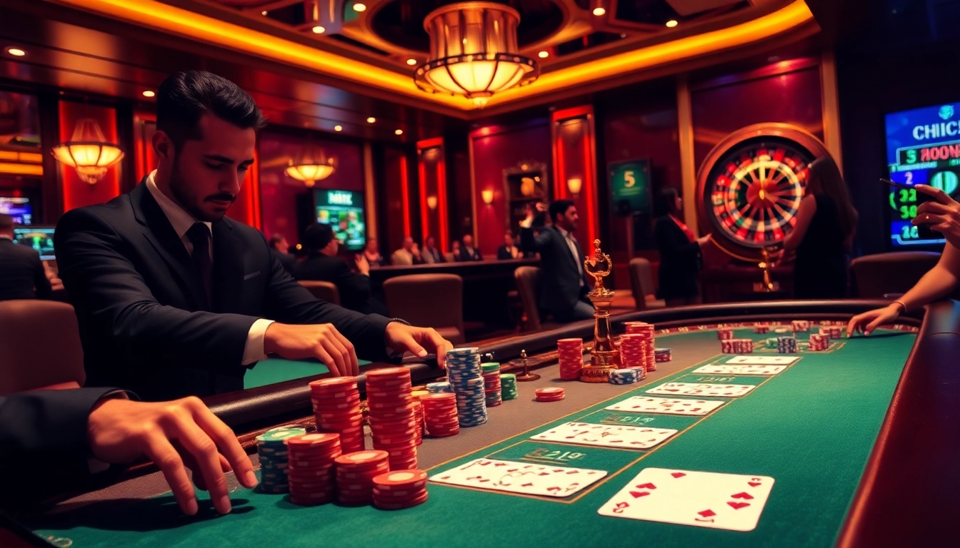 Experience luxury gaming at DH88 with vibrant poker chips, cards, and roulette excitement.