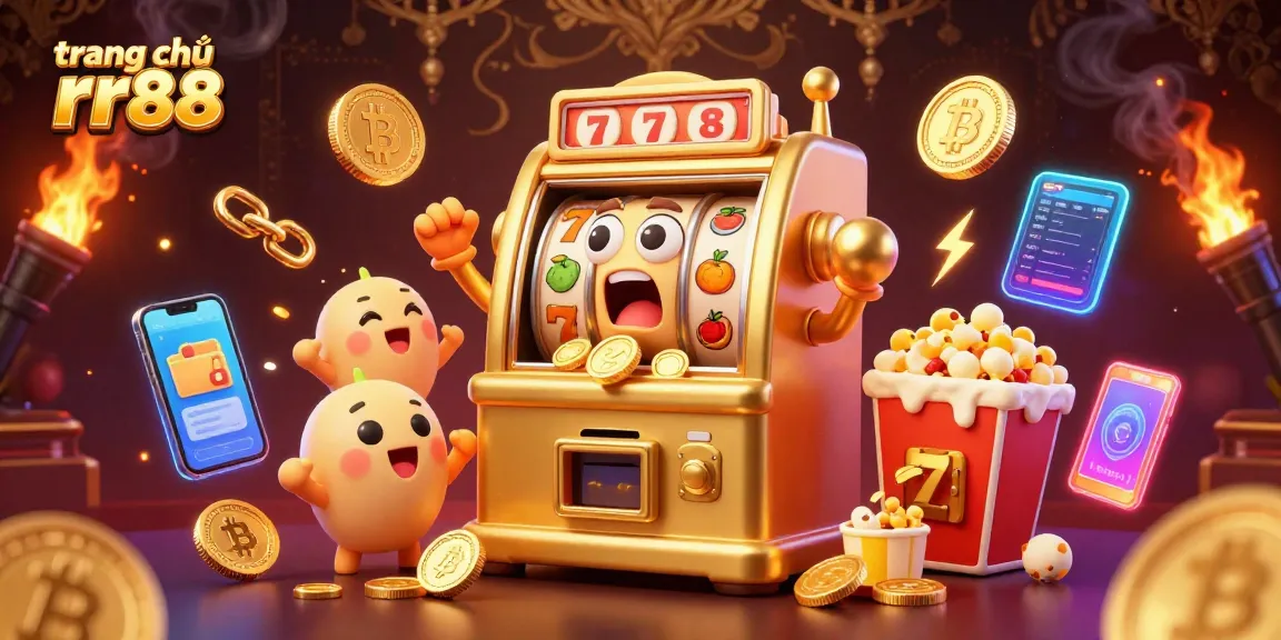 Experience the excitement at trang chủ rr88 with a golden slot machine celebrating a jackpot