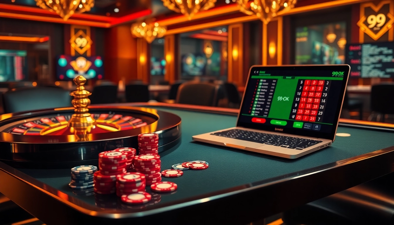 Experience the exhilarating atmosphere of 99 ok casino with vibrant gaming tables and interactive screens.