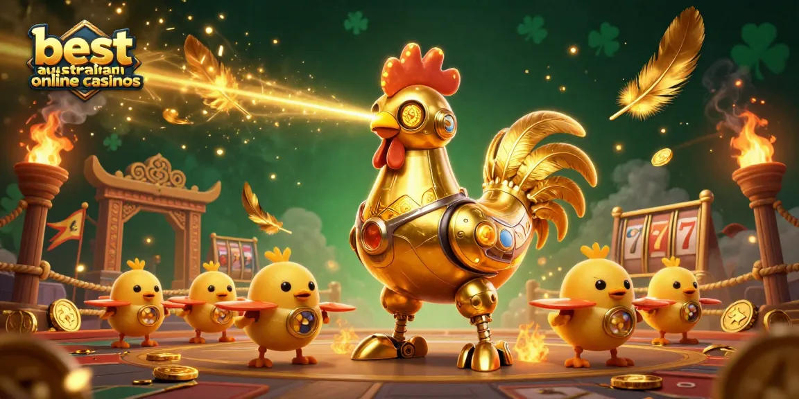Experience high-energy action in the best australian online casinos with animated characters and casino elements.