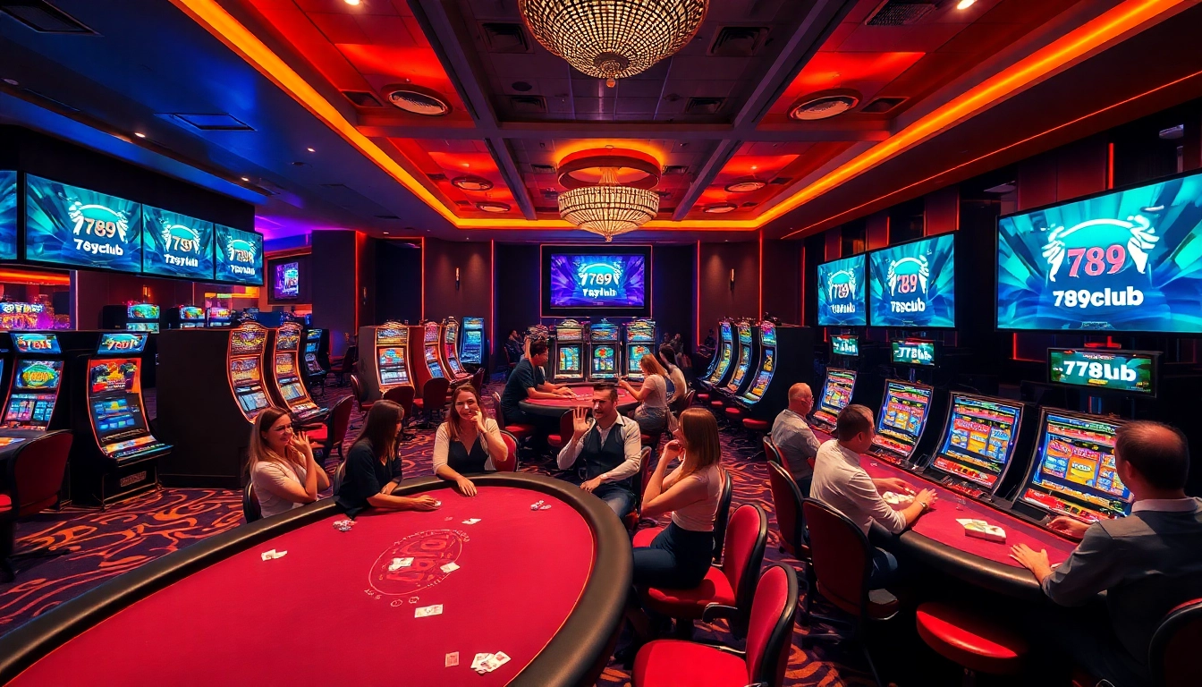 Gameplay at 789club with players celebrating wins at a vibrant poker table.