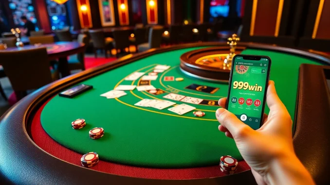 Gamblers experiencing the luxurious 99win app while playing blackjack and roulette.