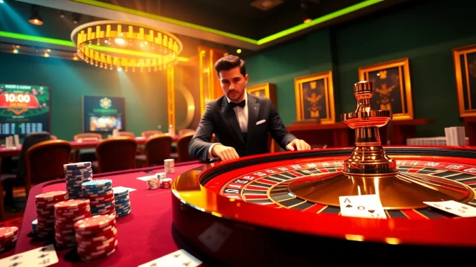 Experience the excitement of keo nha cai at a luxurious casino table with poker chips and roulette.