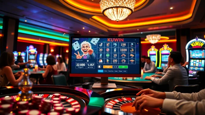 Experience thrilling casino action at KUWIN with vibrant gambling elements.