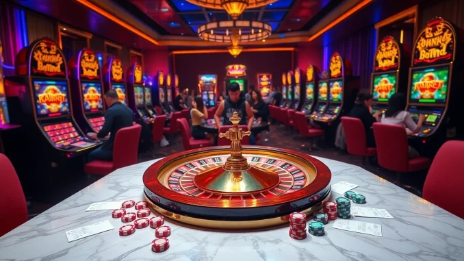 Players enjoy thrilling casino games at ww88 com, engaging with vibrant slot machines and roulette.
