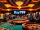 Exciting casino scene showcasing Bay789 gaming with vibrant tables and players.