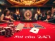 Gambling at a luxurious casino table showcasing soi cầu 247 strategies with vibrant chips and cards.