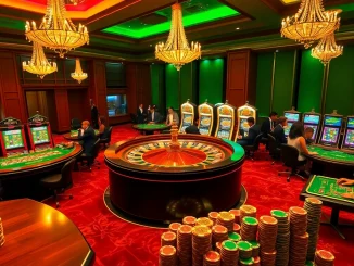 Rasakan sensasi Datukwin saat para penjudi merancang strategi di kasino yang semarak dengan roulette dan slot.