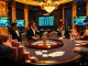 HAYBET casino scene featuring thrilling poker gameplay with luxurious decor.