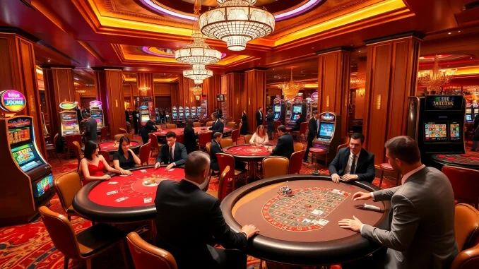 Experience the excitement of jun88 con at a luxurious casino table with vibrant chips and players.