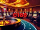 C168 Casino Experience: Players engaged at dynamic slot machines and roulette in a luxurious environment.