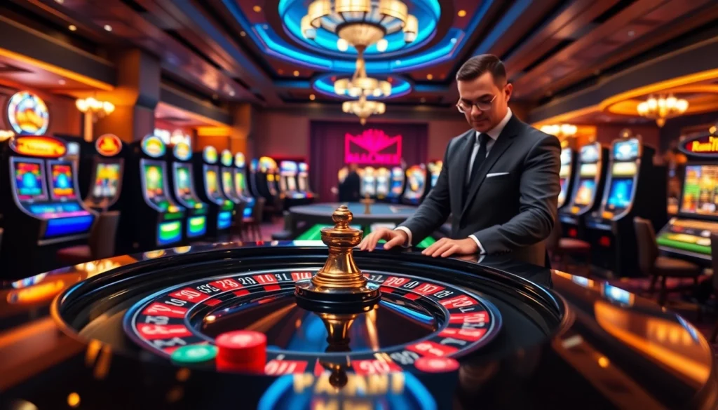 5777 bet লগইন অ্যাপ apk-এর সঙ্গে ক্যাসিনো গেমিংয়ের উত্তেজনাপূর্ণ দৃশ্য।